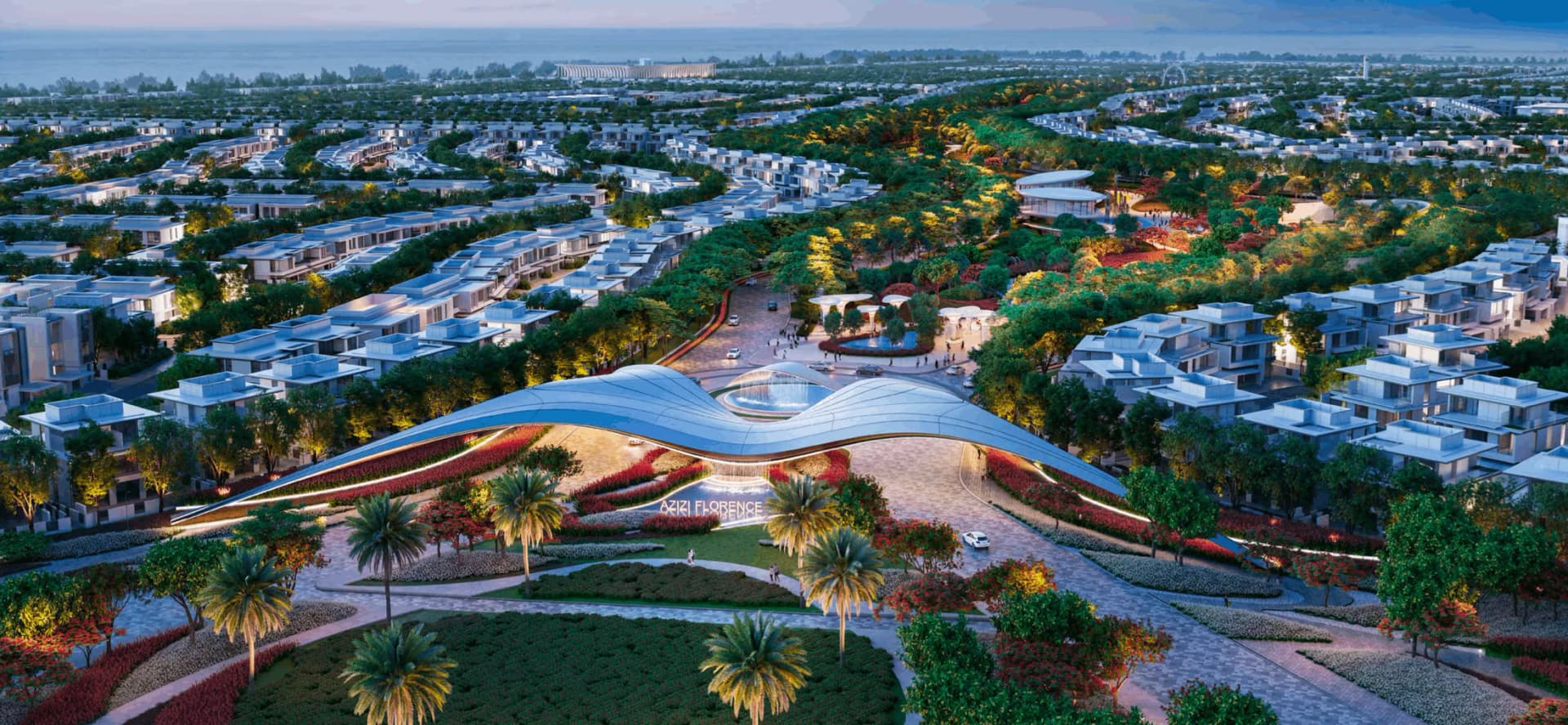 Aerial view of the Azizi Florence Central Park